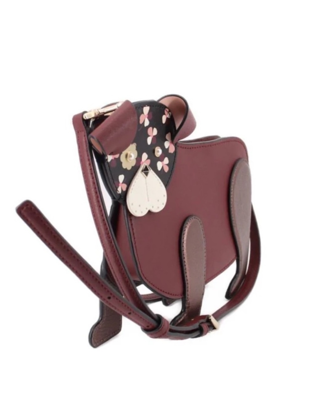 Kate Spade Floral Dog Pup Collectors Leather Crossbody Bag Clutch Purse NWOT